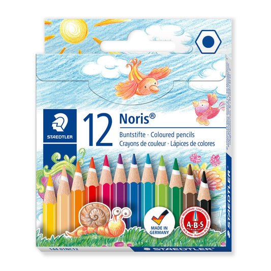 Staedtler Colouring Pencils Half Length Noris Club 12 Pack - New Packaging