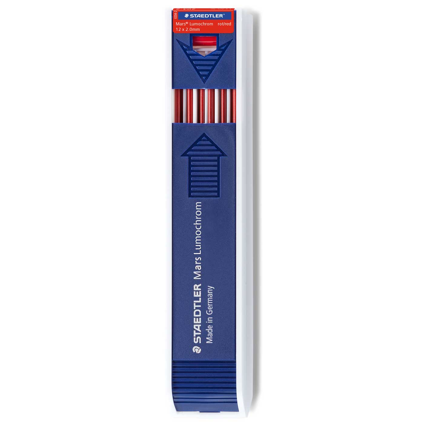 Staedtler Mars Drawing Leads 204-2 Lumochrom 2mm Tube of 12 Red