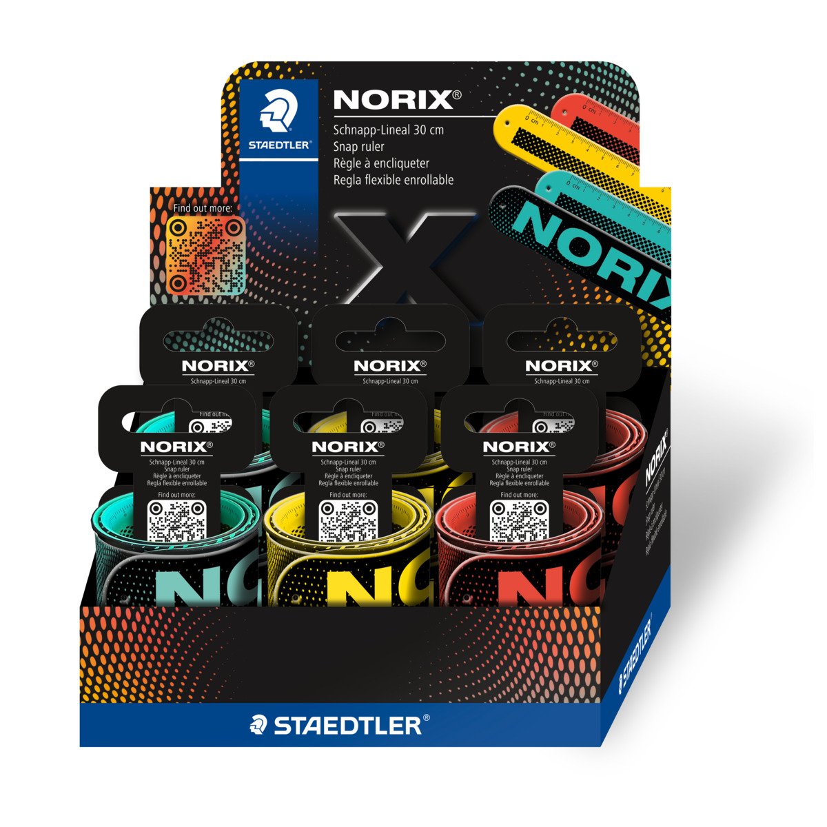 Staedtler 565 30 NORIX Snap Ruler 30cm Assorted Colours
