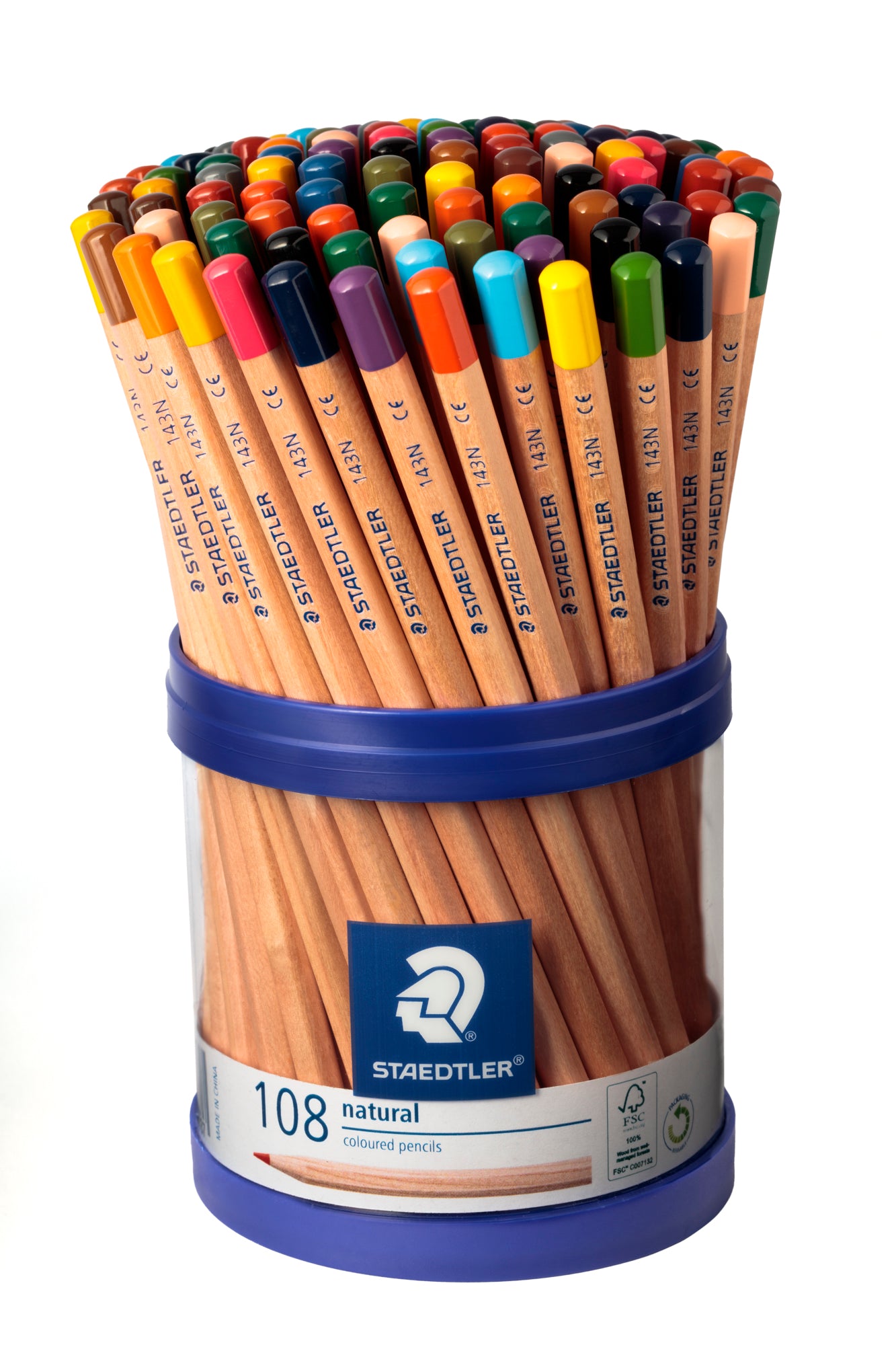 Staedtler Coloured Pencils Hexagonal 143N KP108 Natural Cup of 108