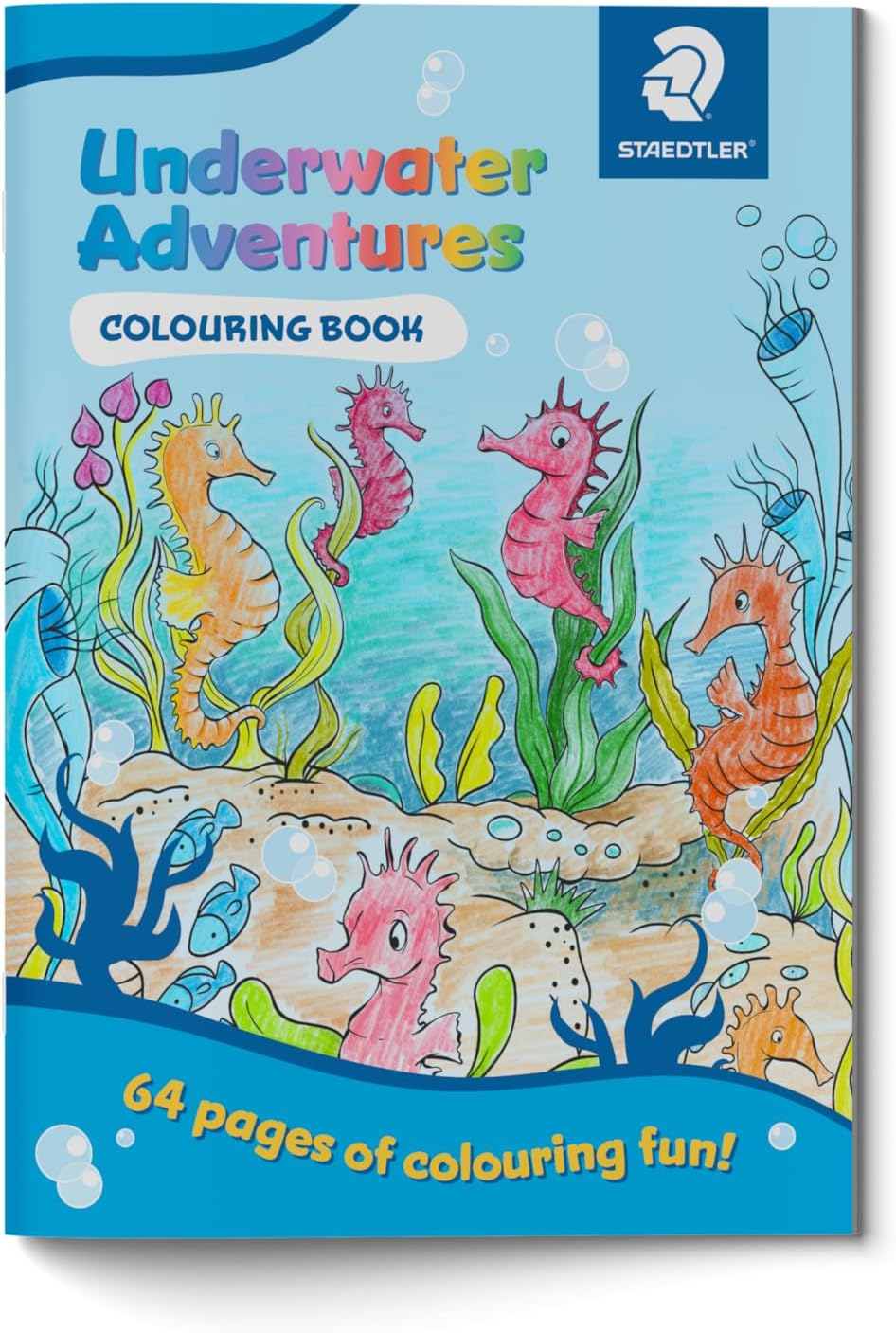 Staedtler Colouring Box Set Underwater Adventures – 24 Natural Pencils, 12 Noris Wax Twister Crayons, 24 Luna Fibre-Tip Pens & 64-Page Underwater Colouring Book