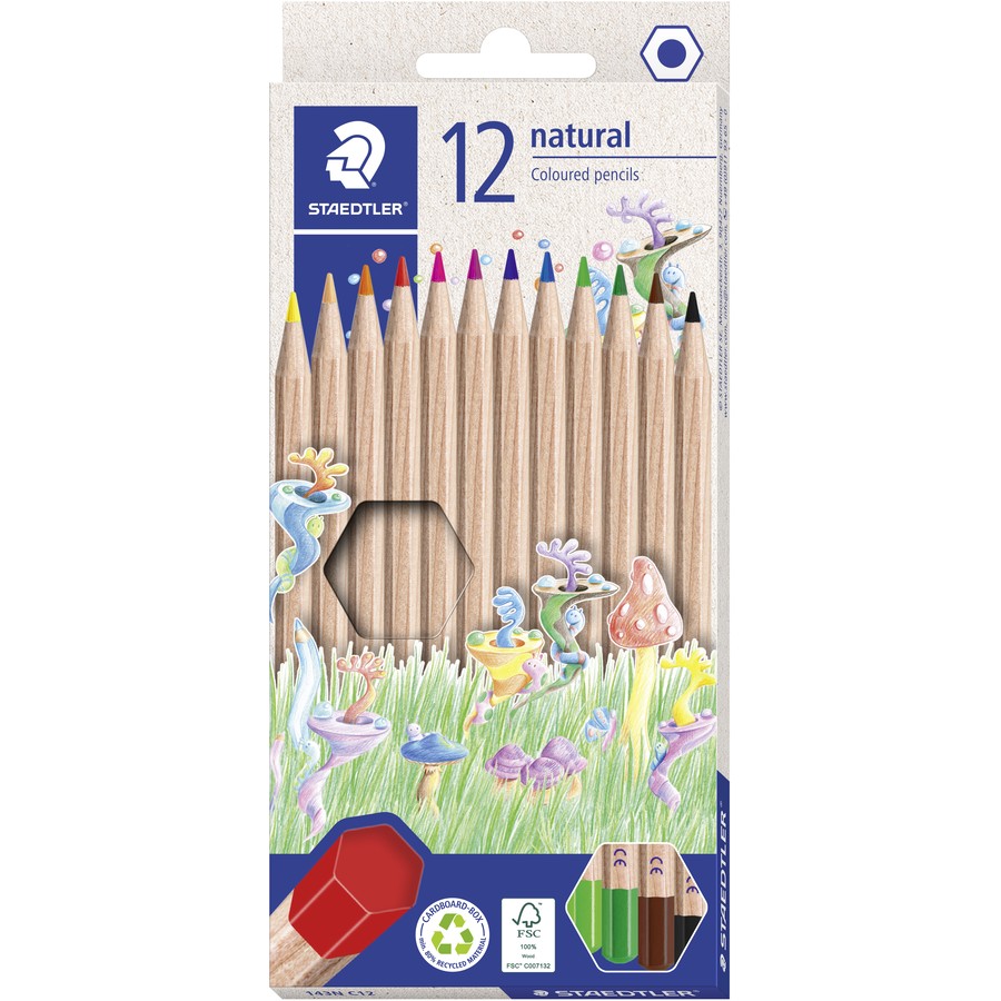 Staedtler Colouring Dino Safari Set – 12 Natural Coloured Pencils & 64-Page Dino Safari Colouring Book