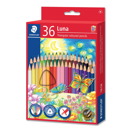 Staedtler Colouring Pencils Triangular Luna Full Length 36 Pack