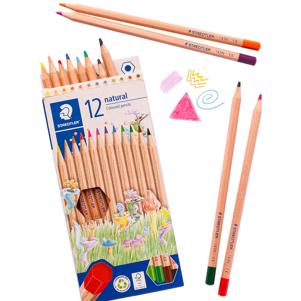 Staedtler Colouring Underwater Adventures Set – 12 Natural Coloured Pencils & 64-Page Underwater Adventures Colouring Book