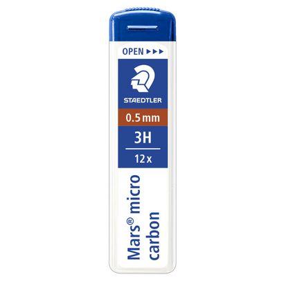 Staedtler Mars Micro Carbon Lead 250 05-3H Tube of 12 Grade 3H 0.5mm