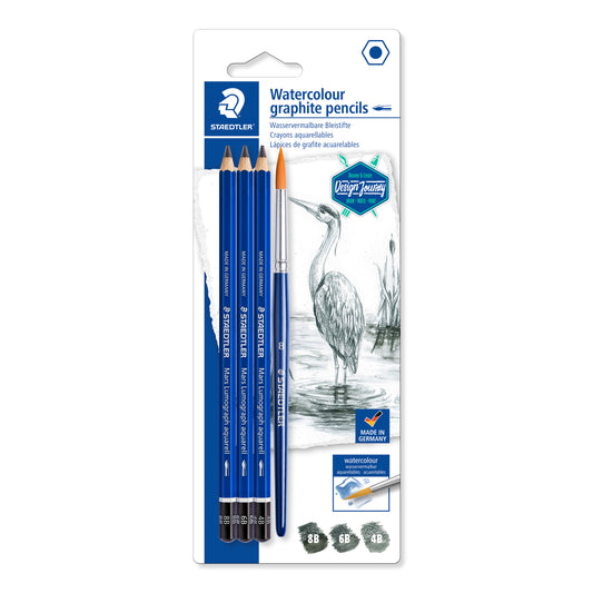 Staedtler Mars® Lumograph® Aquarell Premium Watercolour Graphite Pencils 100A SBK4 Pack of 4