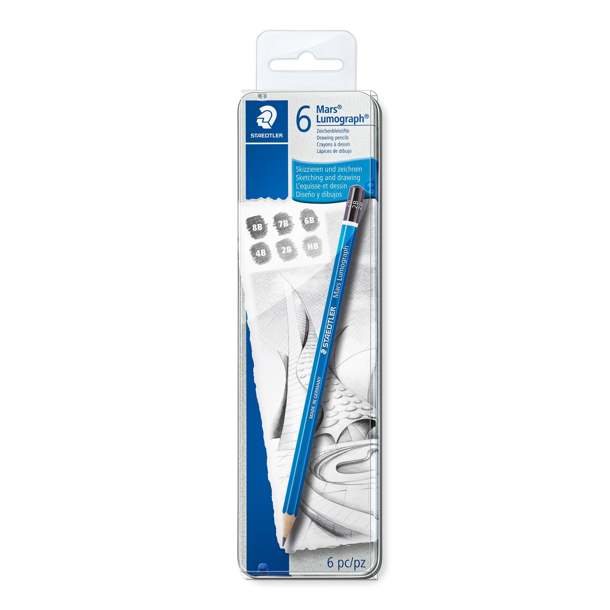 Staedtler Mars® Lumograph® Graphite Pencils 100 G6 Tin of 12 Degrees [HB - 8B]