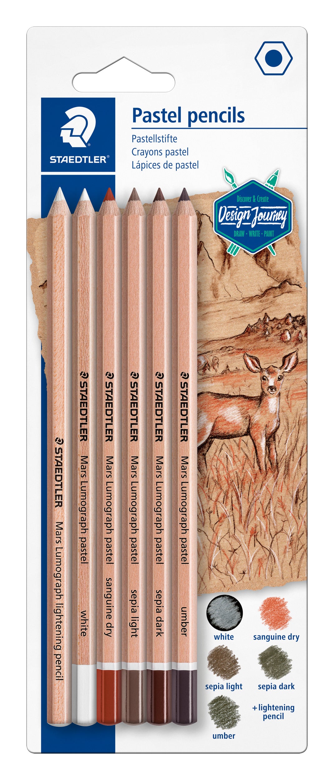 Staedtler Mars® Lumograph® Pastel Colours Assorted 100P-SBK6 Pack of 6