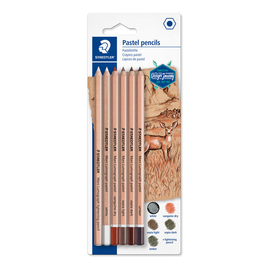 Staedtler Mars® Lumograph® Pastel Colours Assorted 100P-SBK6 Pack of 6