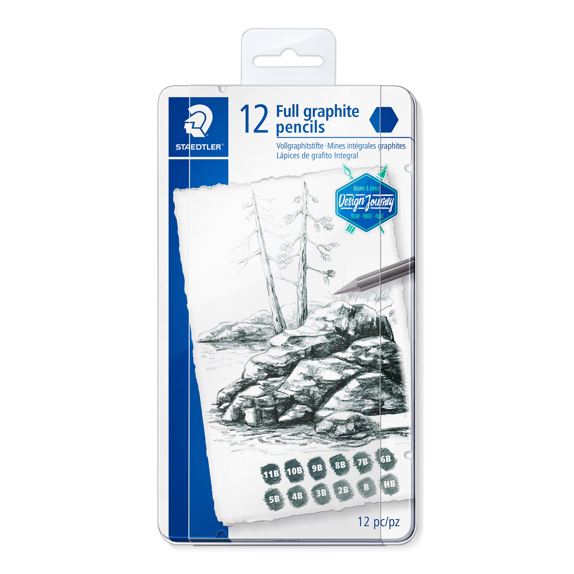 Staedtler Mars® Lumograph® Pure Graphite 100G Pencils Tin of 12 [Degrees HB-11B]