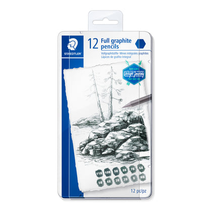 Staedtler Mars® Lumograph® Pure Graphite 100G Pencils Tin of 12 [Degrees HB-11B]