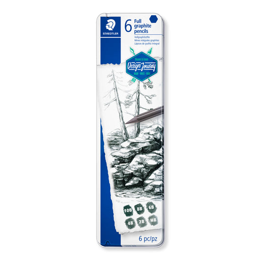 Staedtler Mars® Lumograph® Pure Graphite 100G Pencils Tin of 6 [Degrees HB-10B]