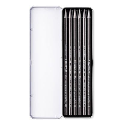 Staedtler Mars® Lumograph® Pure Graphite 100G Pencils Tin of 6 [Degrees HB-10B]
