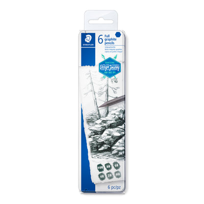 Staedtler Mars® Lumograph® Pure Graphite 100G Pencils Tin of 6 [Degrees HB-10B]