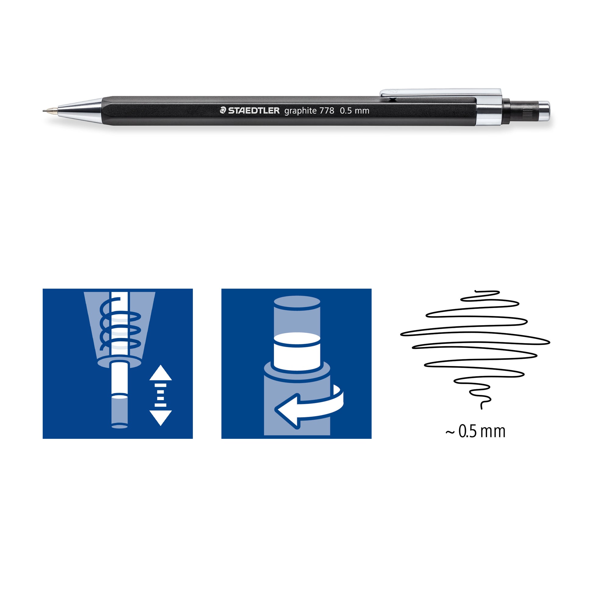 Staedtler Mechanical Pencil 778 05-9 Graphite Black Barrel 0.5mm
