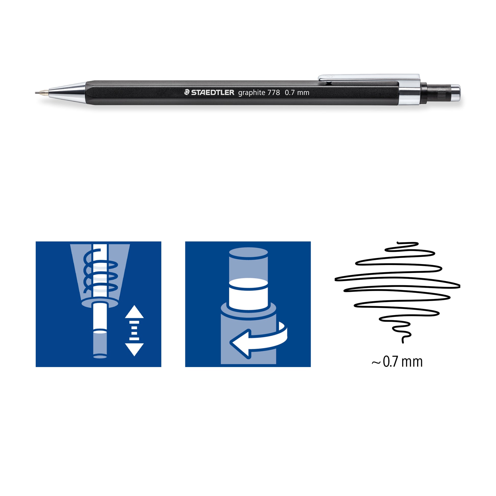 Staedtler Mechanical Pencil 778 07-9 Graphite Black Barrel 0.7mm