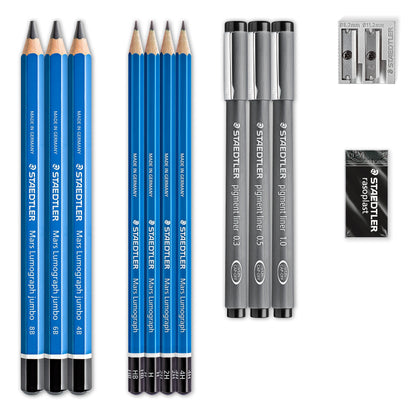 Staedtler Premium Drawing & Sketching Set Mars® Lumograph® 61 100  12pc