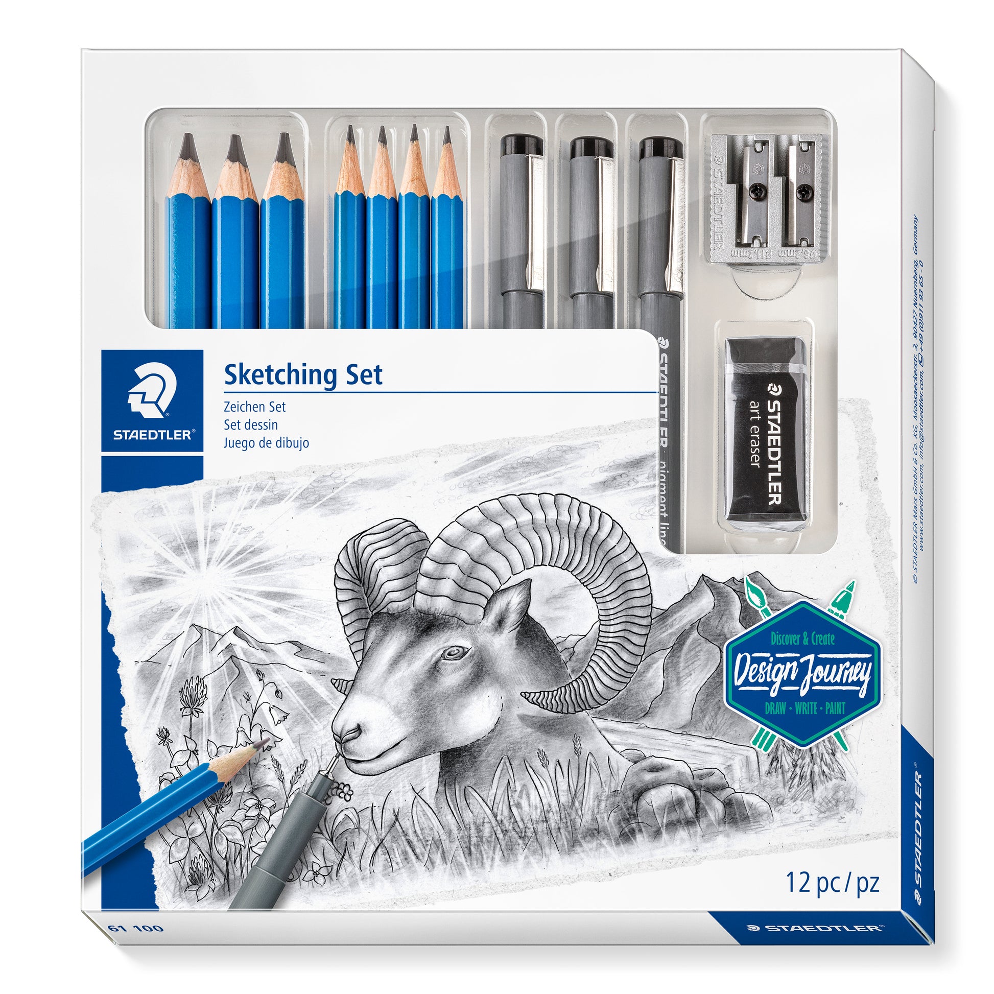 Staedtler Premium Drawing & Sketching Set Mars® Lumograph® 61 100  12pc