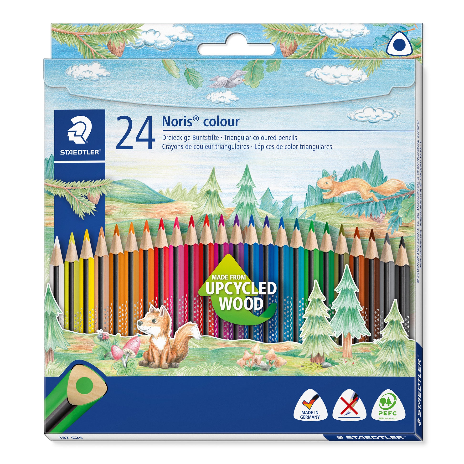 Staedtler Triangular Coloured Pencils Noris® 187 C24 Pack of 24