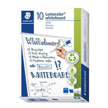 Staedtler Whiteboard Marker Lumocolor 351 B-3 Chisel Tip Blue Bx of 10