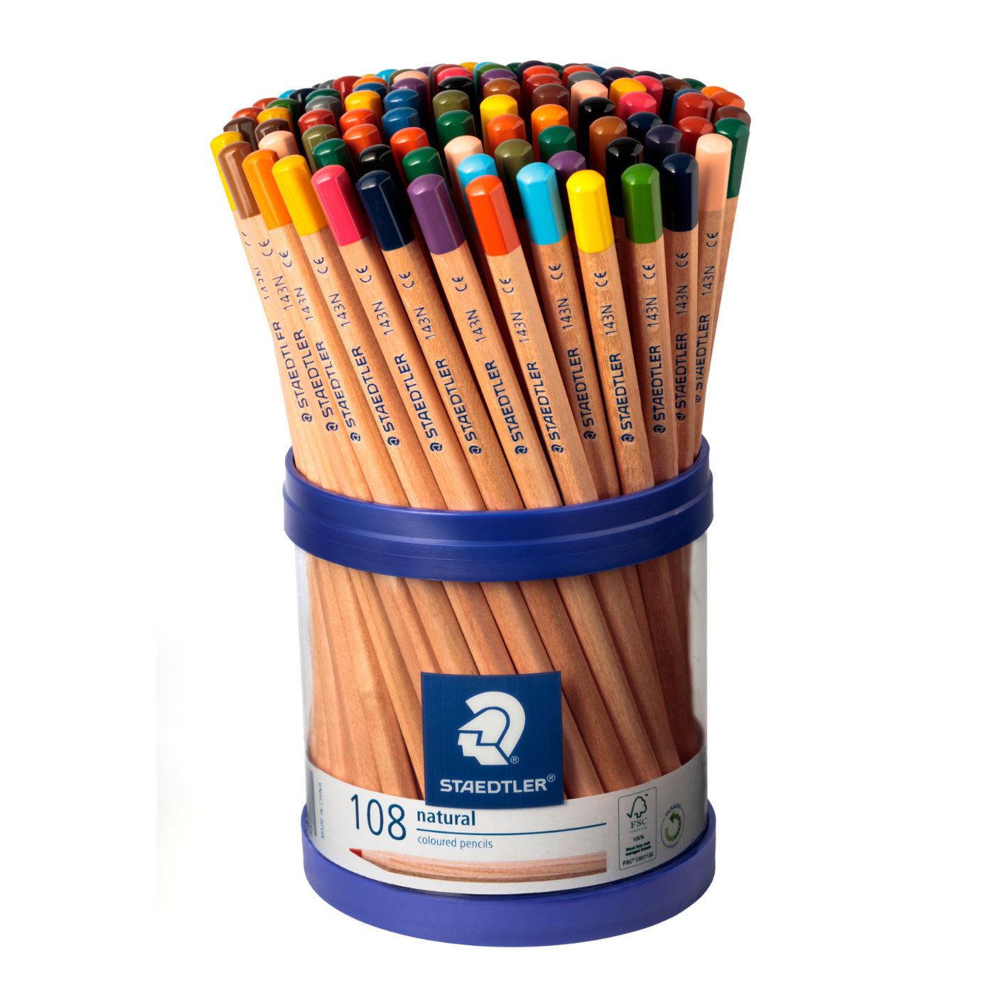 Staedtler Coloured Pencils Hexagonal 143N KP108 Natural Cup of 108