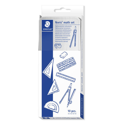 Staedtler Geometry Maths Set 557 10 in a Tin Box 10 Piece