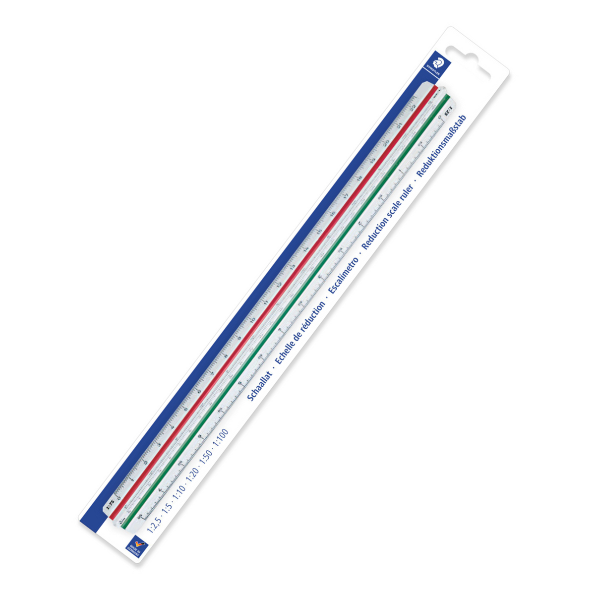 Flat Reduction Scale Ruler Staedtler Mars Triangular Reduction Scale Rule 56198DINBK 300mm ...