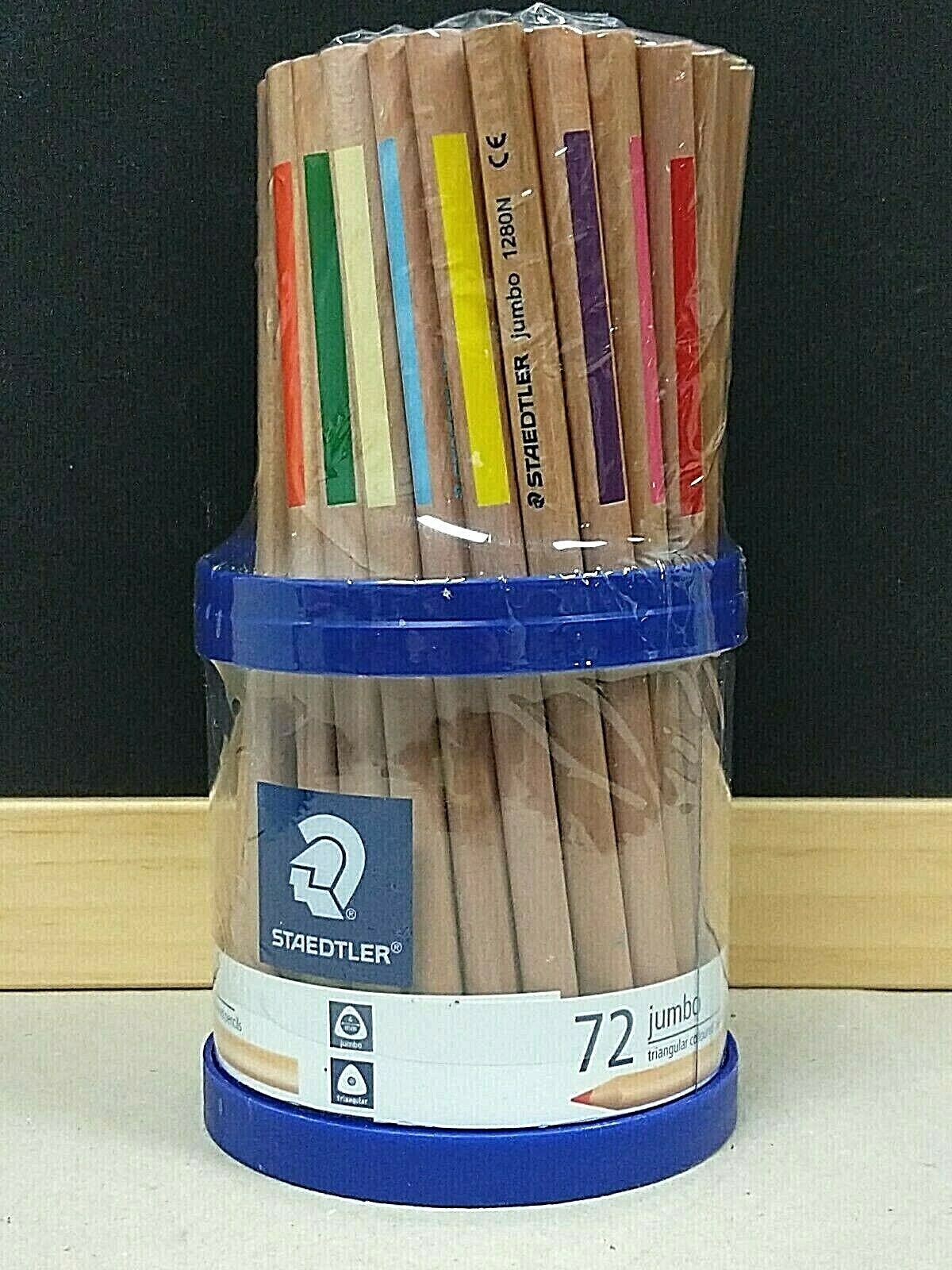 Staedtler Triangular Jumbo Coloured Pencils 1280N KP72 Natural Cup of 72