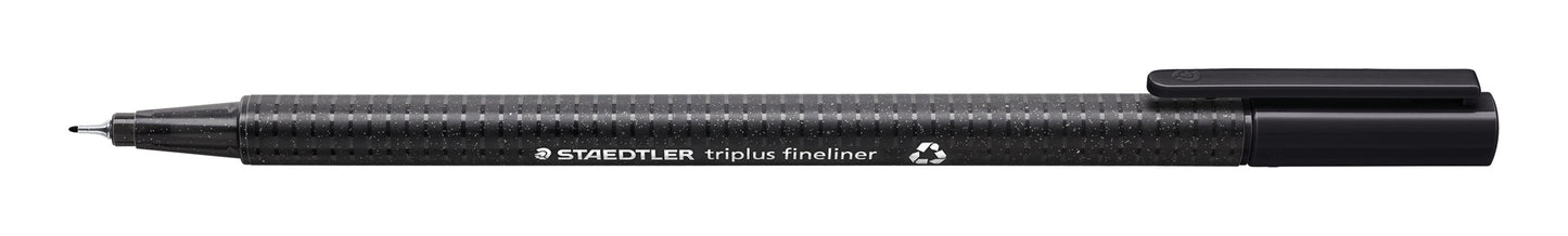 Staedtler Triplus Fineliner Note Black Ink Triangular 0.3mm Pack of 4