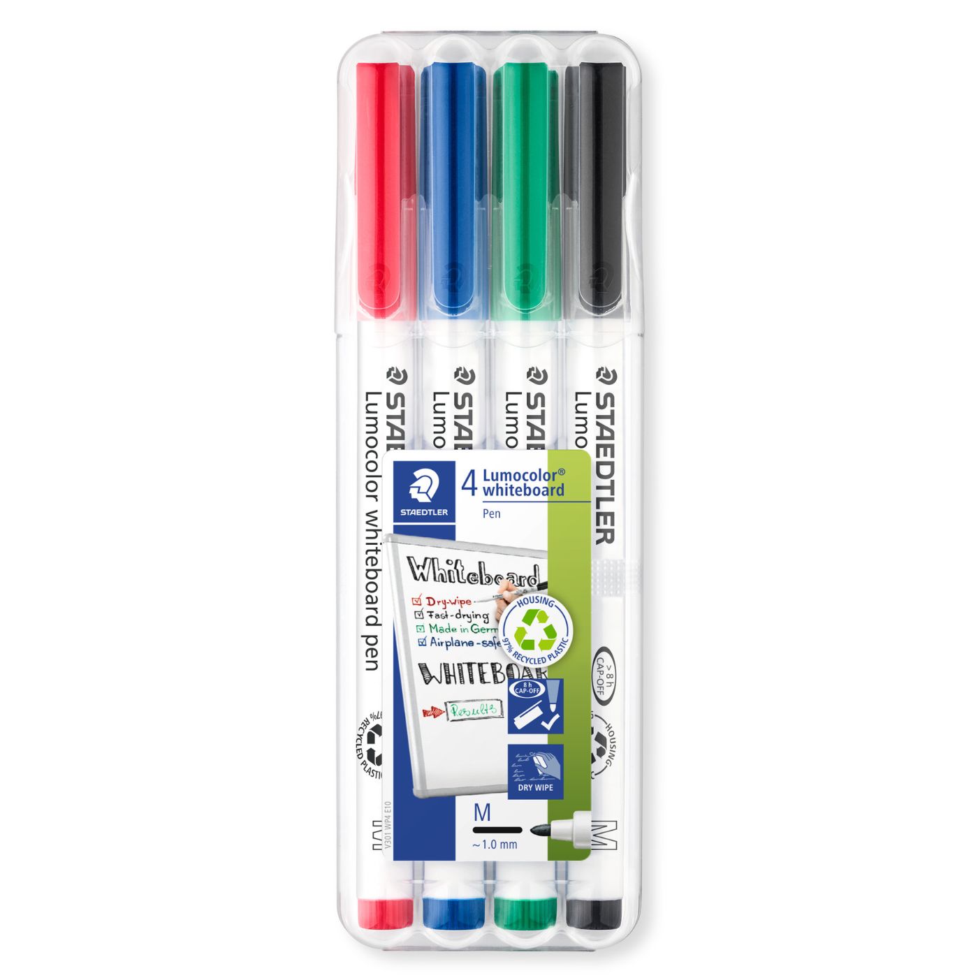 Staedtler Whiteboard Pen Lumocolor 301 Medium Tip 1mm Wallet of 4