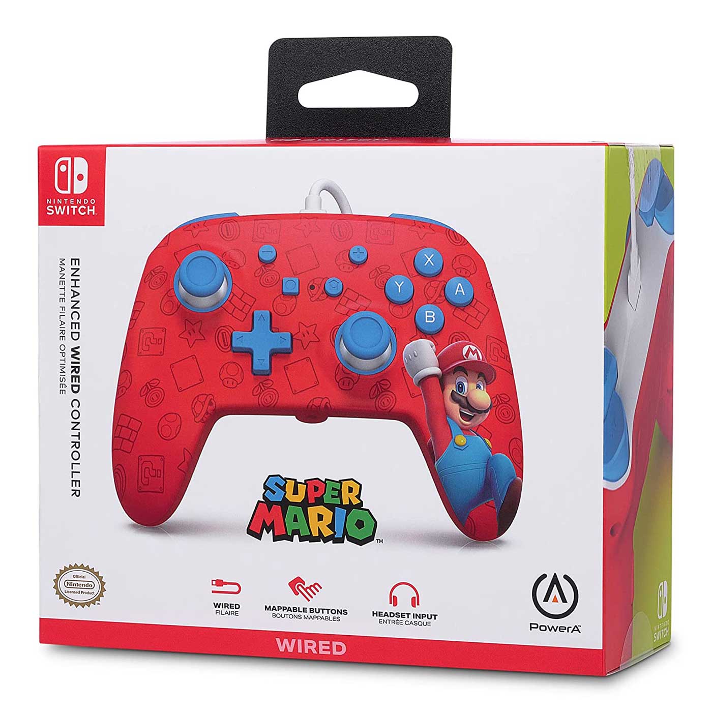 Super Mario Nintendo Wired Controller PowerA Enhanced