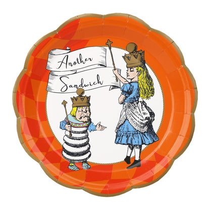 Talking Tables Alice in Wonderland Bright Blue Scalloped Paper Plates 23cm Pack of 12