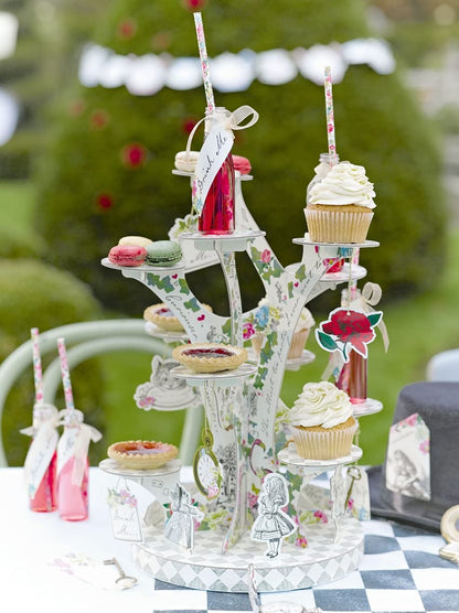 Talking Tables Truly Alice Drink Set of 6 Bottles, Tag & 12 Straw Set