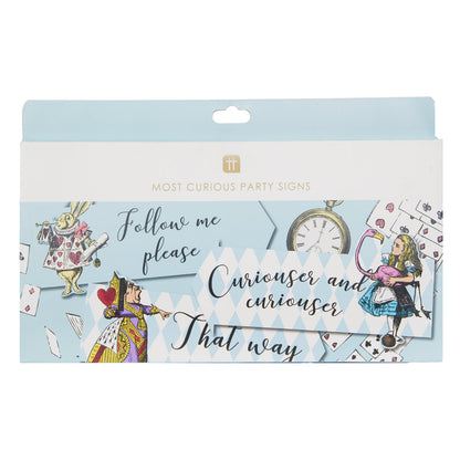 Talking Tables Truly Alice Most Curious Paper Party Signs Pack of 12