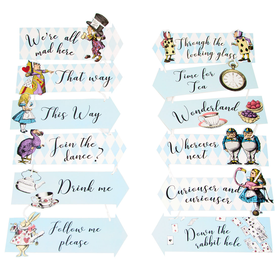 Talking Tables Truly Alice Most Curious Paper Party Signs Pack of 12