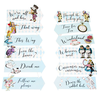 Talking Tables Truly Alice Most Curious Paper Party Signs Pack of 12