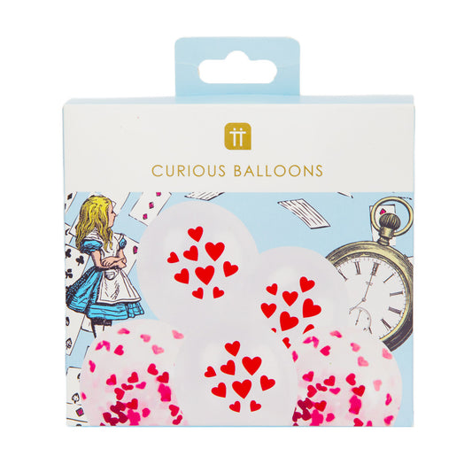 Talking Tables Truly Alice Red Heart Confetti And Printed Latex Balloons Pack of 12