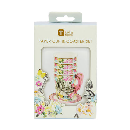 Talking Tables Truly Alice Tea Cup Set & Saucers Pack of 12