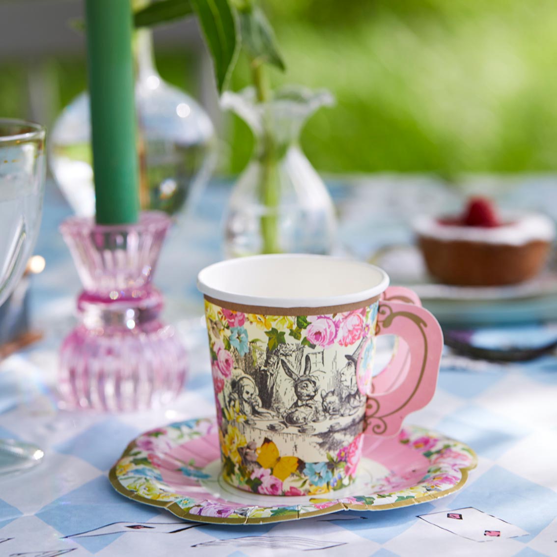 Talking Tables Truly Alice Tea Cup Set & Saucers Pack of 12
