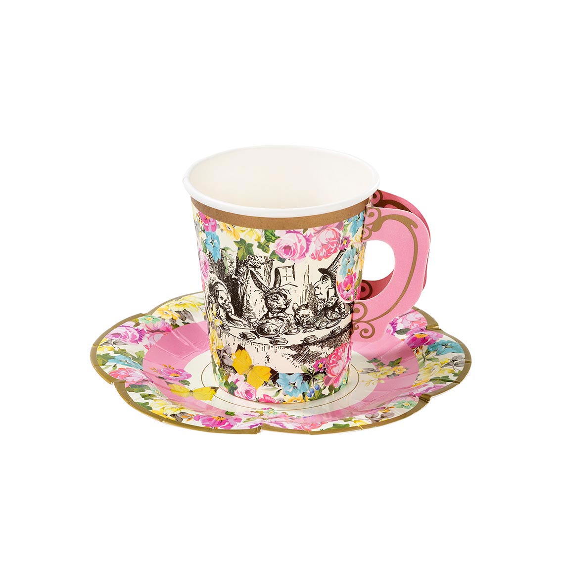Talking Tables Truly Alice Tea Cup Set & Saucers Pack of 12