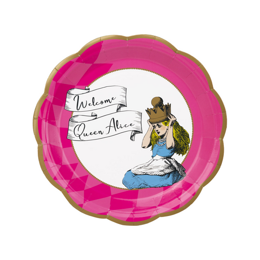 Talking Tables Alice in Wonderland Bright Blue Scalloped Paper Plates 23cm Pack of 12