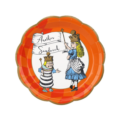 Talking Tables Alice in Wonderland Bright Blue Scalloped Paper Plates 23cm Pack of 12