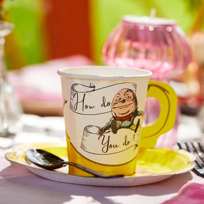 Talking Tables Alice in Wonderland Bright Tea Cup Set Pack of 12