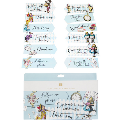 Talking Tables Truly Alice Most Curious Paper Party Signs Pack of 12