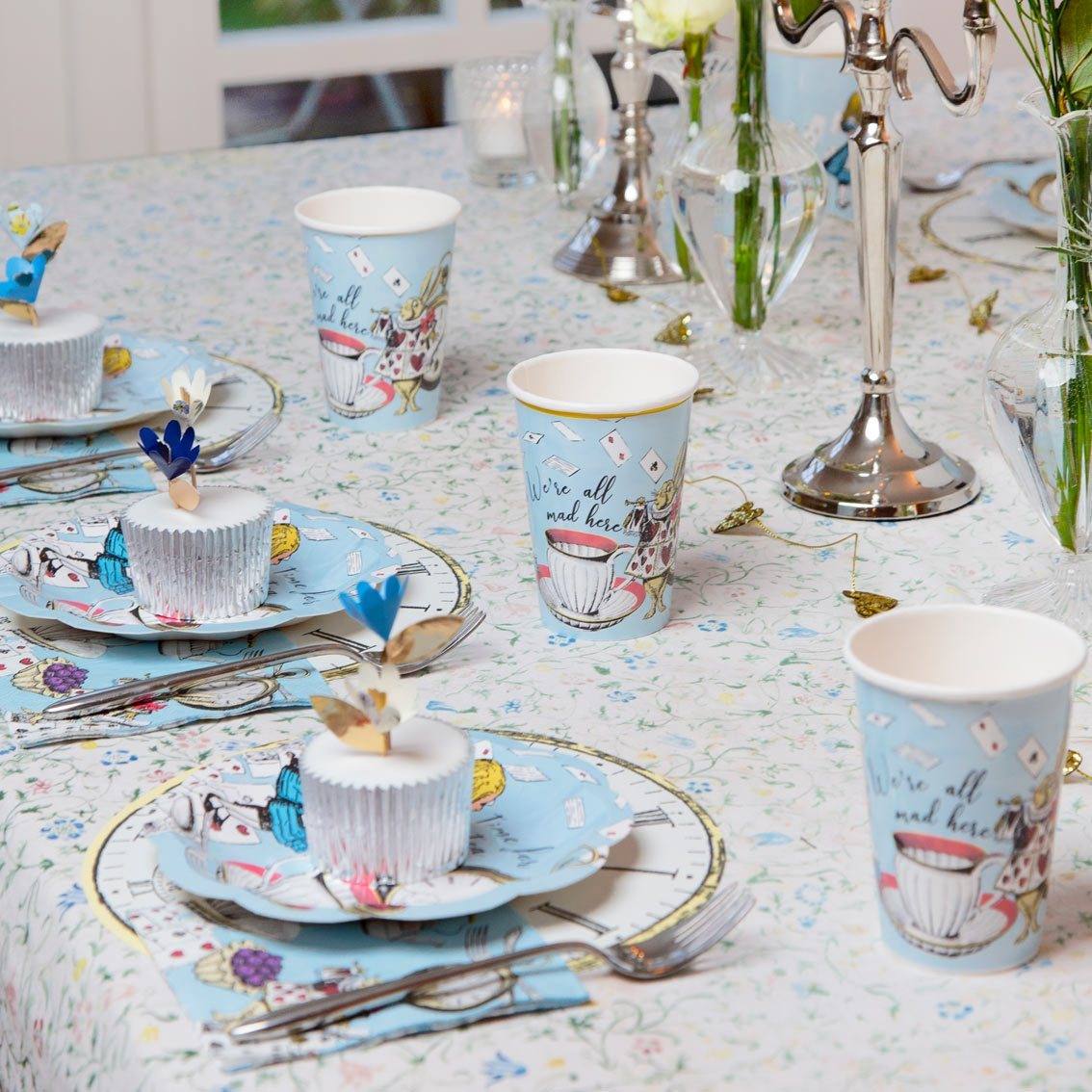 Talking Tables Truly Alice Paper Cups Blue Pack of 8