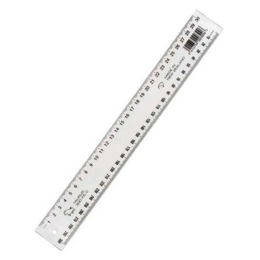 Taurus Ruler Clear Plastic 30cm