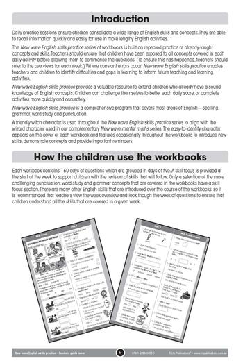 Teachers Guide to New Wave English Skills Practice Year 1 & 2