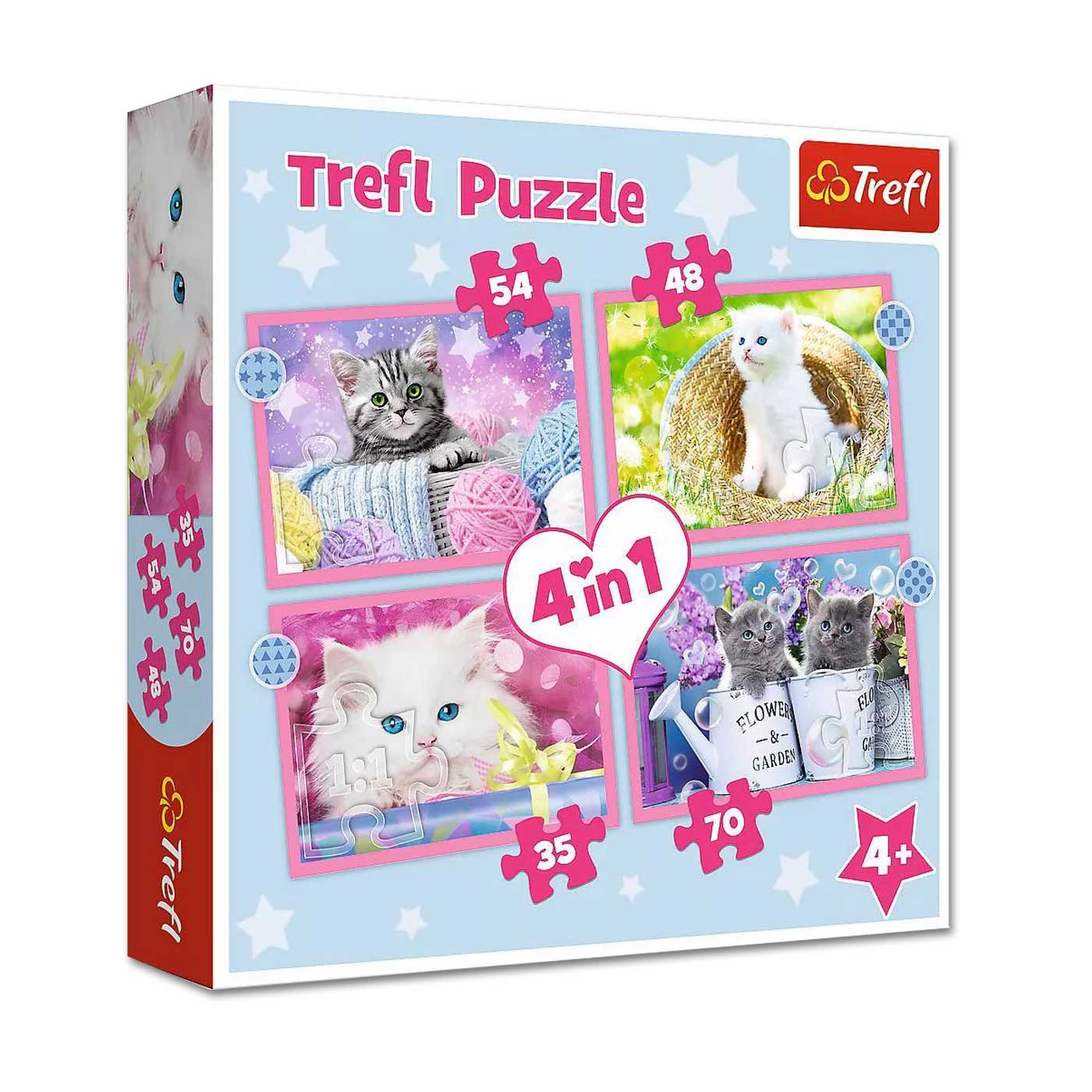 Trefl Premium Puzzle 4 in 1 Cat's Fun