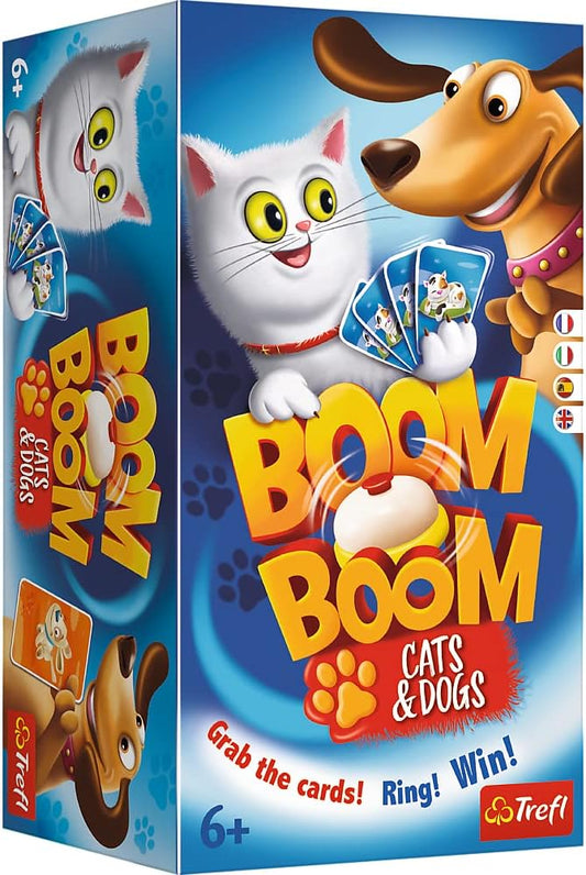 Trefl Boom Boom Cat's and Dog's Board Game with Bell Ages 6+