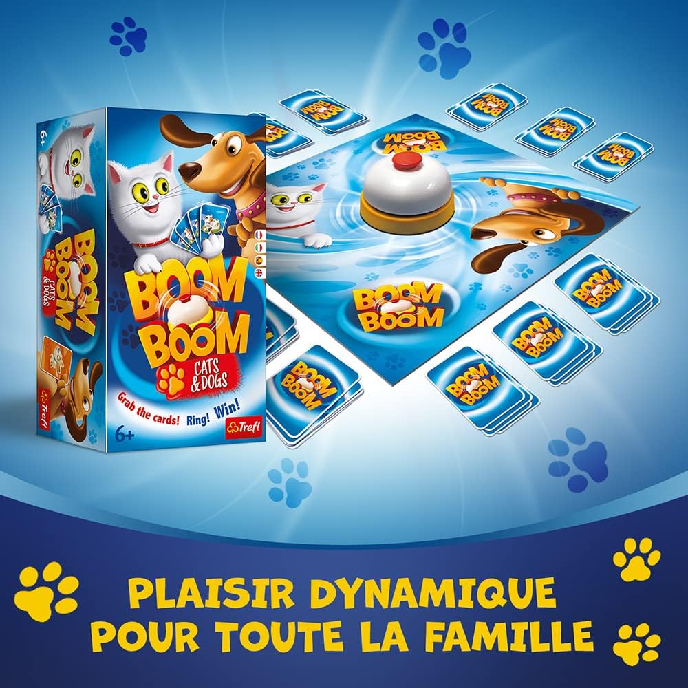 Trefl Boom Boom Cat's and Dog's Board Game with Bell Ages 6+